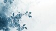 © Honey - Close up of blue tinted leaves and branches against a bright white blurred background outdoors