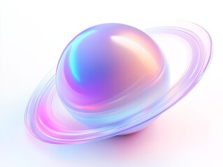 Wall Mural - Violet saturn planet icon with rings in space theme design