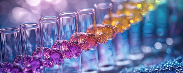 Wall Mural - colorful dna double helix in a vibrant scientific background