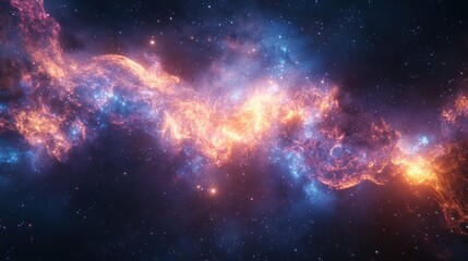 Wall Mural - A stunning celestial landscape of bright nebula and scattered stars