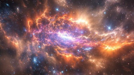 Wall Mural - A luminous and colorful illustration of a nebula in space