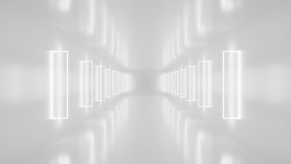 Wall Mural - abstract futuristic empty floor and room sci-fi corridor with light for showcase,room,interior,displ