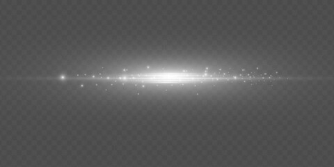 Poster - White horizontal lens flares pack. Laser beams, horizontal light rays. Collection effect light White line png. Beautiful light flares. Glowing streaks on light background.