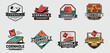 © png-jpeg-vector - set  of Cornhole Tournament Logo badge in Various shapes for Sports and Recreation