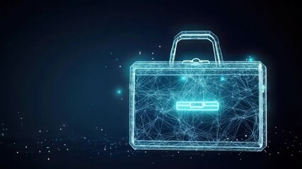 Wall Mural - digital representation of a futuristic briefcase with technological features and abstract connection