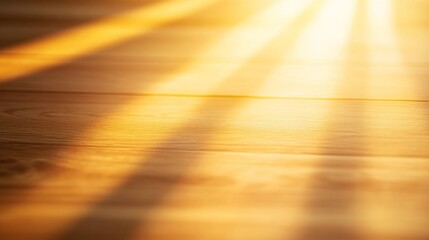 Poster - Warm yellow sun rays radiate softly, casting a gentle glow on a solid black backdrop. The composition offers a rich area for text or graphics on the left