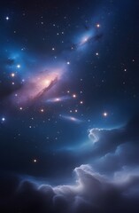 abstract light from a distant nebula illuminates the dark cosmos filled with countless bright stars 