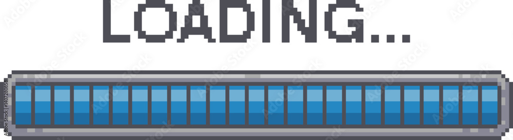 Pixel art 8 bit loading bar indicator. Retro styled game design ...