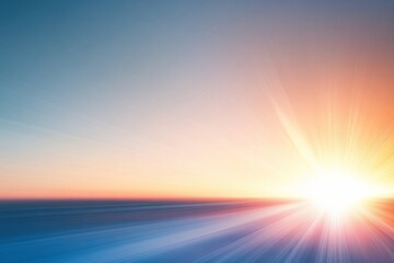 Leinwandbilder - A glowing light source emits soft blue rays, creating a serene atmosphere against a pale gray backdrop. The space on the right invites creative content placement