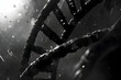 © mur - Damaged DNA helix in a crumbling urban landscape