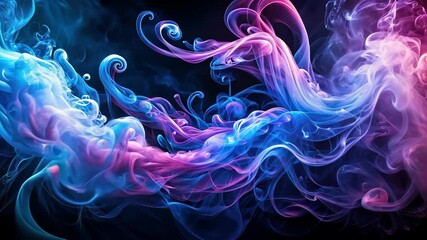 Leinwandbilder - Mesmerizing Dance of Colorful Smoke A Visual Symphony of Abstract Art
