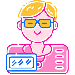 Transparent child icon for a mobile game or app: Colorful child-friendly settings icon for mobile apps  