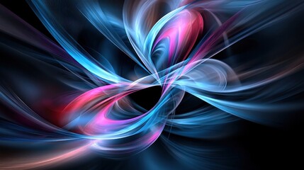 Wall Mural - Abstract swirling light design, digital art, vibrant colors, dark background