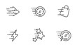 © kitti - Set of Speed Icon, Fast, Boost Symbol Outline icon, Editable Stroke