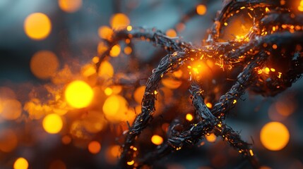 Sticker - Abstract fiery strands in a glowing cosmic nebula