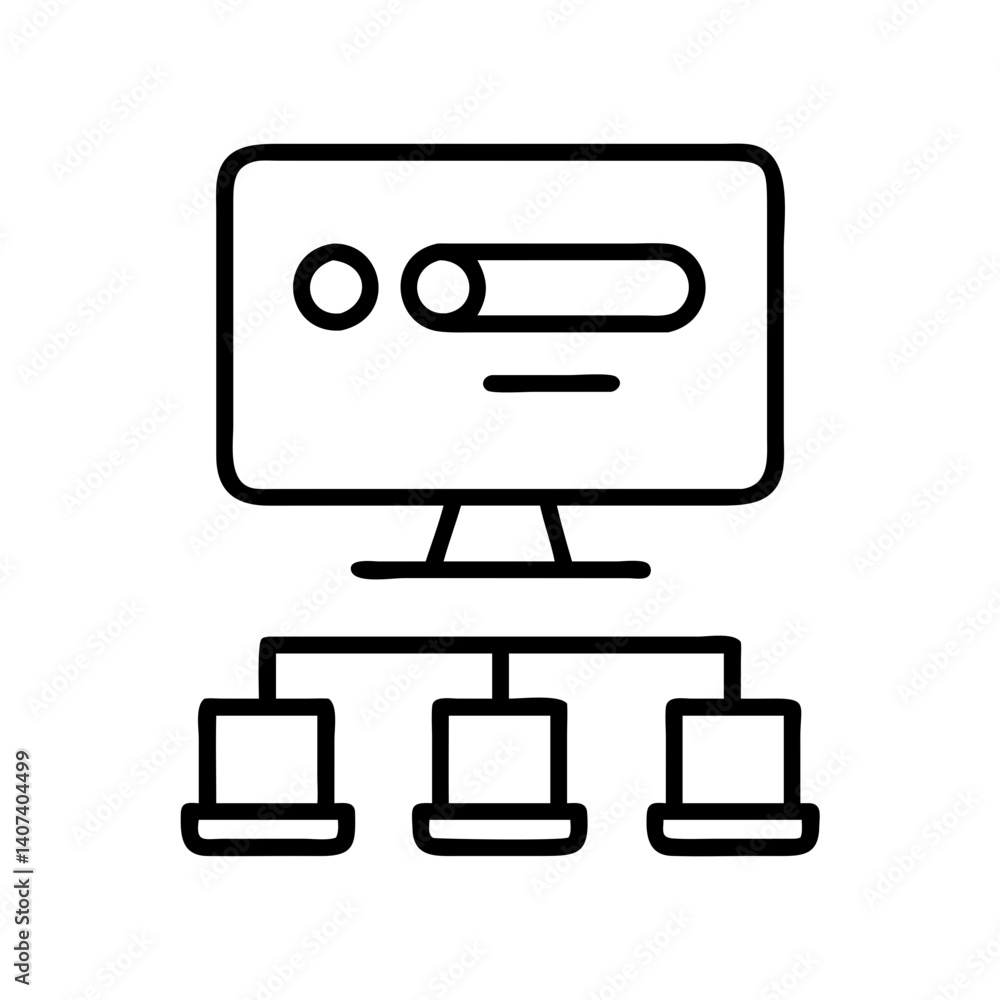 Computer network server connection diagram for data transfer and communication system design