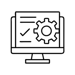 Computer settings configuration icon vector illustration for software and system setup and update
