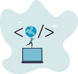 Website development, www application coding,character for design.