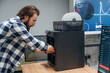 © standret - Man is in the modern office, one person