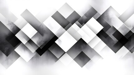 Wall Mural - abstract geometric background featuring overlapping squares in shades of gray and white