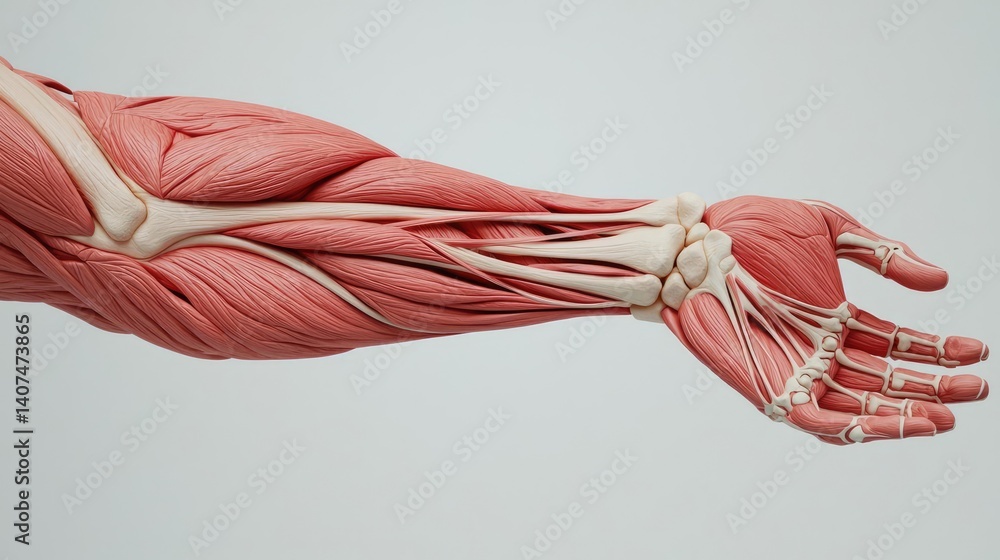 Human forearm anatomy skeletal structure and radiology concept ...