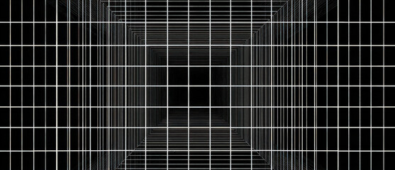 Wall Mural - A black and white photo of a grid of squares