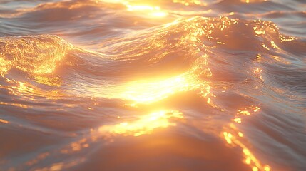Aufkleber - Radiant Ocean Waves Reflecting Golden Light at Sunrise Captured in a Serene Moment : Generative AI