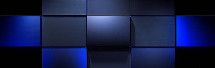 Poster - Dynamic blue and black geometric background design with modern elements for digital art projects : Generative AI