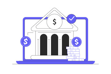 Wall Mural - online banking, internet payments, money transactions. bank e-commerce investment. digital online wa