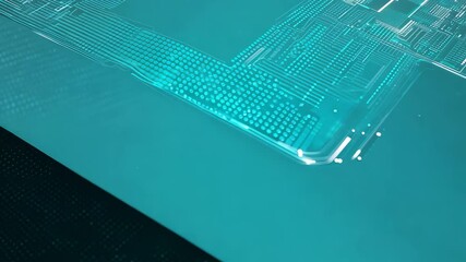 Wall Mural - futuristic teal and black background with vibrant white dots for modern digital designs