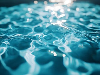 Leinwandbilder - Beautiful Abstract Image of Clear Water with Gentle Waves and Shimmering Light : Generative AI