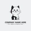 © Lalu - Cat character illustration black and white for logo company vector image