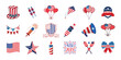 © MarufIslam - 4th of July 18 Vector set, American Independence Day vector elements on white background