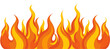 © Digital Nomad - A fire with orange flames is shown as border in a white background. The fire is very large and has a lot of flames