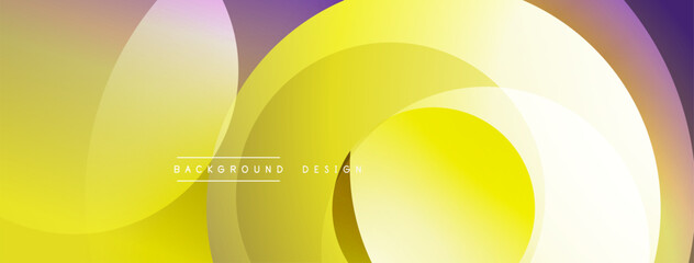 Leinwandbilder - Abstract background features overlapping circles. Colors transition from yellow, purple, white creating soft gradients. Modern design suitable for digital projects.