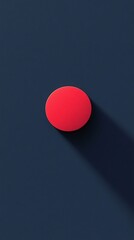 Aufkleber - Red circle casting long shadow on blue background
