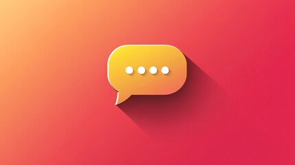 Poster - Yellow speech bubble showing waiting status on gradient background