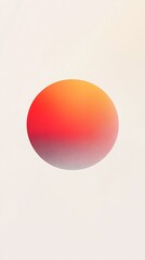 Poster - Minimalist red and orange gradient sphere on white background