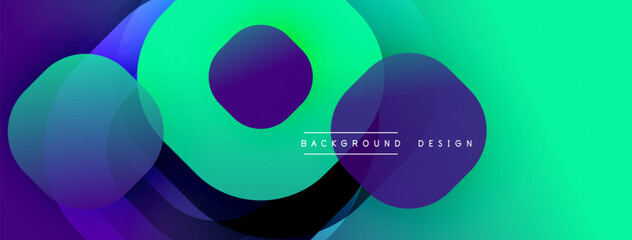 Leinwandbilder - Abstract vibrant layers create flowing shapes. Gradient colors blend, forming dynamic composition. Modern design evokes energy, movement, visual interest.
