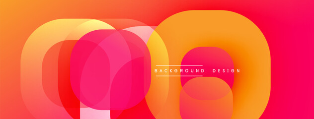 Leinwandbilder - Abstract vibrant design features overlapping circles, gradients ranging from yellow to magenta. Modern aesthetic, suitable for backgrounds or digital art projects. Smooth transitions create dynamic vi