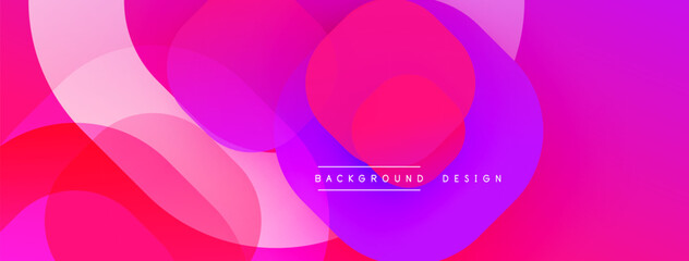 Leinwandbilder - Abstract composition featuring overlapping circles, vibrant pinks, purples, blues. Gradient hues create dynamic visual effect. Modern design element for backgrounds.