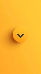 Leinwandbilder - Down arrow symbol on round yellow button minimalist design