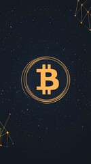 Leinwandbilder - Bitcoin cryptocurrency shining in space with abstract design elements