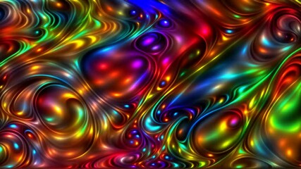 Wall Mural - Swirling fluid pattern in vibrant colors, transitioning smoothly, colorful abstract design shifts and varies in hue intensity, creating a mesmerizing visual effect. looped animation, seamless footage.