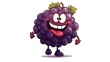 © Digital Arts - Vector cartoon illustration of an happy smiling funny grape wine with red high tipsy eyes in white background