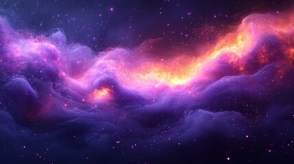 Aufkleber - a dark mystical background with purple sparks swirling smoke and magic fire particle effects featuring foggy clouds and abstract violet energy for a spooky halloween frame,stock photo