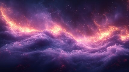 Aufkleber - a dark mystical background with purple sparks swirling smoke and magic fire particle effects featuring foggy clouds and abstract violet energy for a spooky halloween frame,photo stock