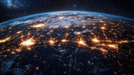 Poster - a digital globe with interconnected lines symbolizing global communication and technology in a modern visually appealing design,stock image