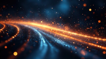 Fototapete - a futuristic dark blue background with blurred lines and streaks of light this design suggests speed movement and high technology it s perfect for templates that need a dynamic look,photo stock