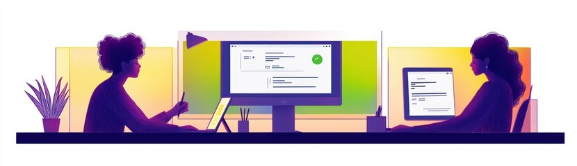 Website Design Minimalist Illustration UX Design Concept Modern Digital Service
